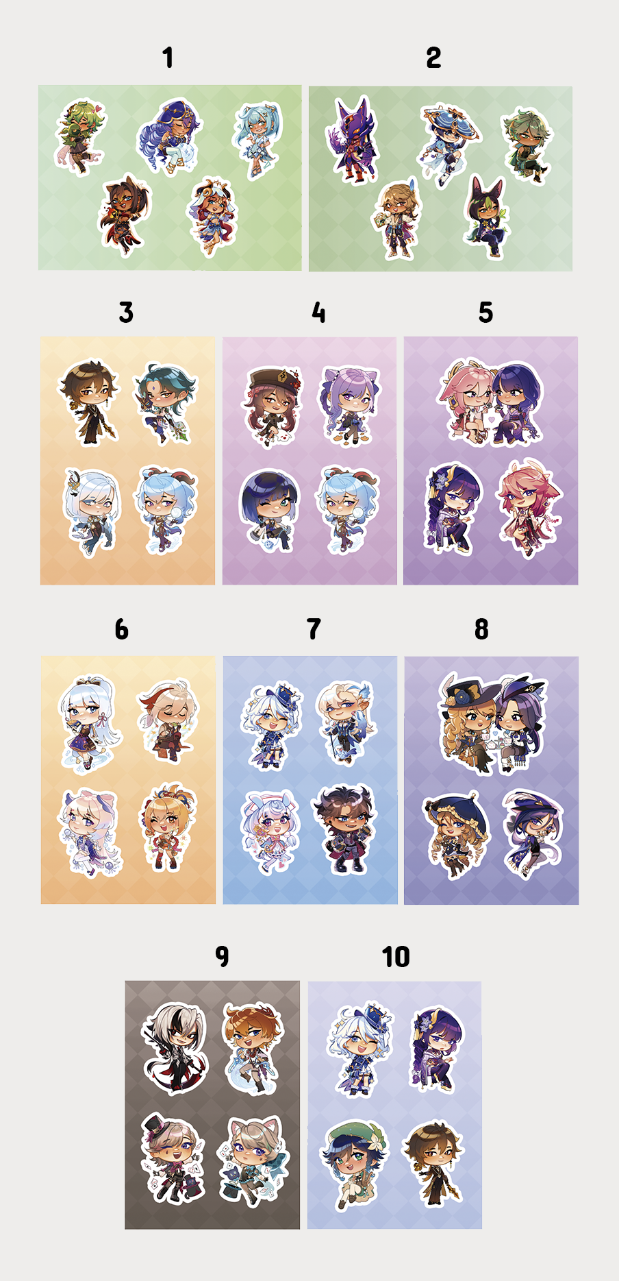 Genshin sticker sheets PRE-ORDER]